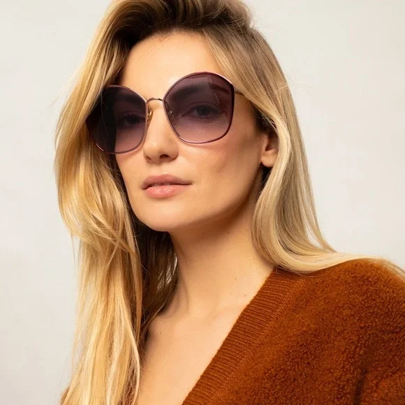 Chloe | Accessories | Chloe Gold Burgundy Violet Gradient  display picture 1